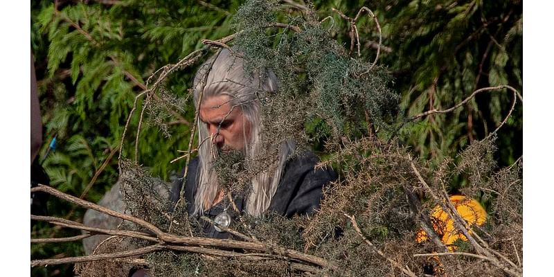 The Witcher star Liam Hemsworth's stunt double plays grey-haired Geralt of Rivia for new scenes in North Wales after Aussie actor replaced fan favourite Henry Cavill in lead role