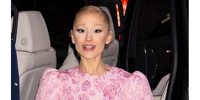 Ariana Grande dons pink floral mini-dress in NYC amid Wicked press tour