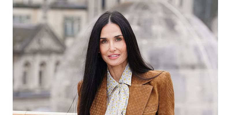 Demi Moore, 61, shows off her ageless complexion as she joins her on-screen husband Jon Hamm at a photocall for their new series Landman