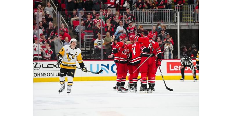 Jack Roslovic guides Hurricanes past Pens for 8th straight win