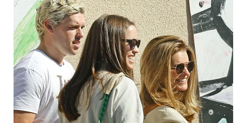 Maria Shriver tells nervous Kamala Harris supporters to 'breathe' after voting with her kids