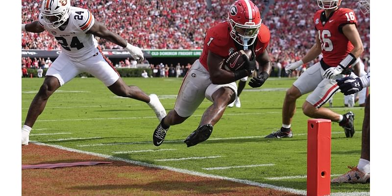 No. 5 Georgia bounces back from loss at Alabama, makes it 8 in a row over Auburn 31-13