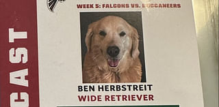 Falcons credentialed Kirk Herbstreit’s dog Ben for Buccaneers vs. Falcons and it’s adorable