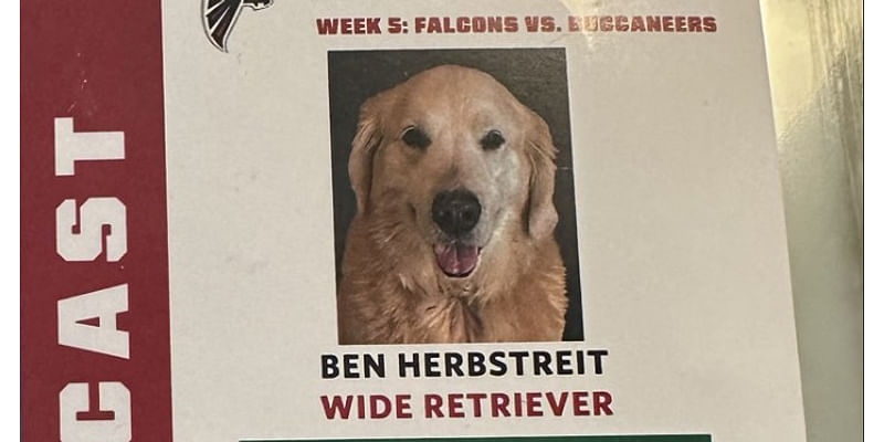 Falcons credentialed Kirk Herbstreit’s dog Ben for Buccaneers vs. Falcons and it’s adorable