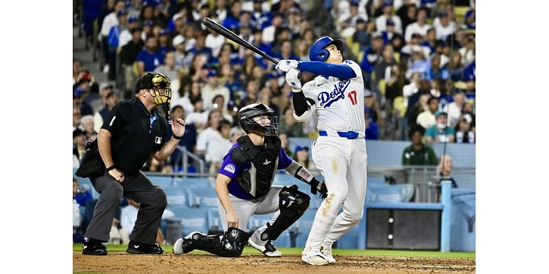 Shohei Ohtani adds to his milestone totals as Dodgers rally past Rockies