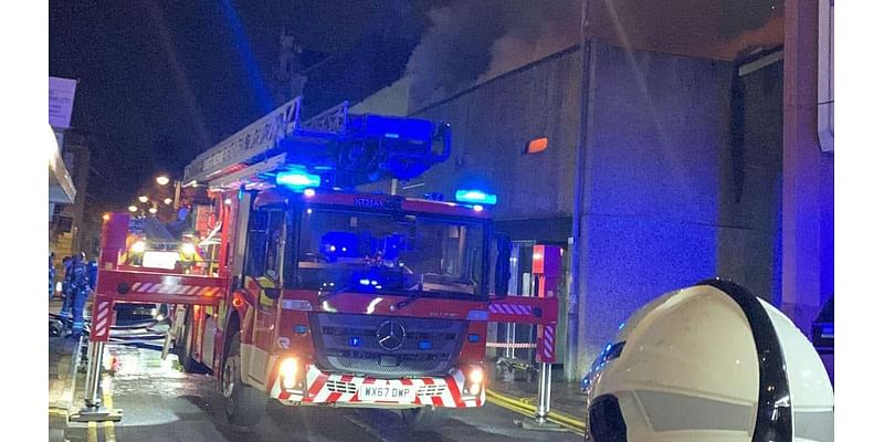 People urged to avoid area as crews tackle blaze