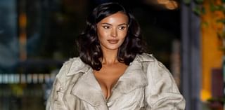 Maya Jama exudes glamour as she goes braless in a fur trench coat for the reopening of Burberry's 57th Street store in NYC