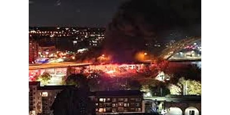 Massive fire closes Ohio River bridge near Cincinnati