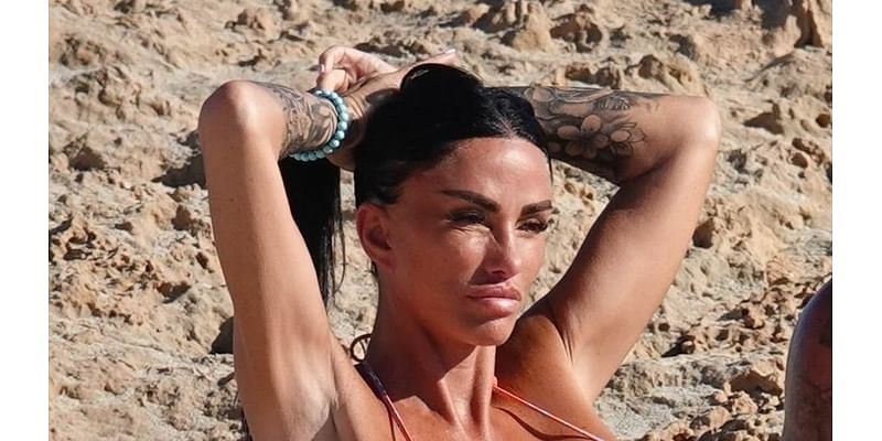 Bankrupt Katie Price, 46, shares a cheeky smooch with her boyfriend JJ Slater, 31, as they pack on the PDA during their romantic Cyprus holiday