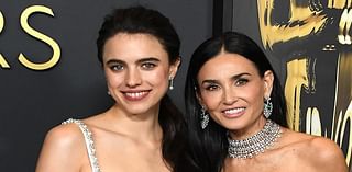 Demi Moore, 61, and The Substance co-star Margaret Qualley, 30, stun in black and white dresses as they reunite at the 15th annual Governors Awards in LA