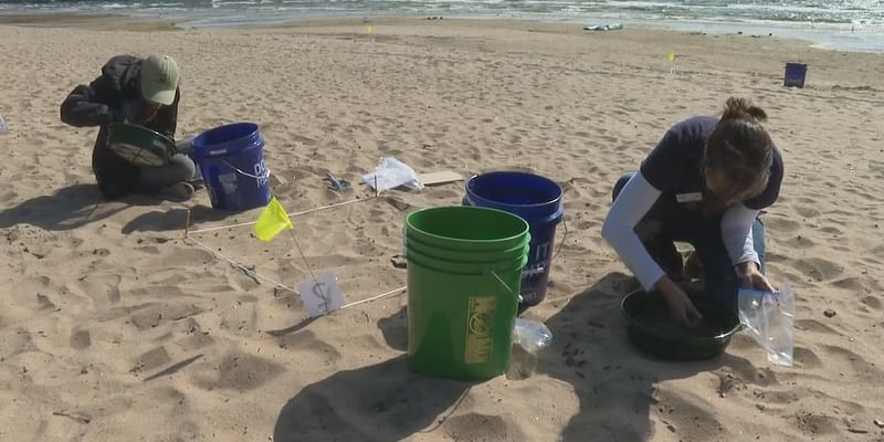 Microplastic removal from a Plattsburgh beach