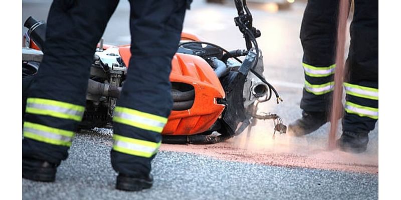 Motorcyclist hospitalized with life-threatening injuries after collision with SUV