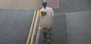 Chilling moment predator who attacked two women prowls the streets with his trousers down looking for victims