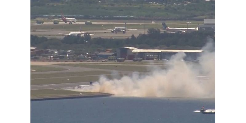 Runway fire breaks out at Sydney Airport after emergency landing