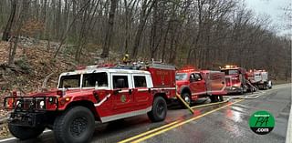 Firefighters combat brush fire on Lycoming County mountain