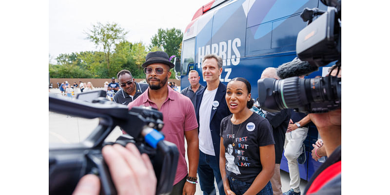 Cast of ‘Scandal’ reunites in Michigan to rally Harris supporters around reproductive rights