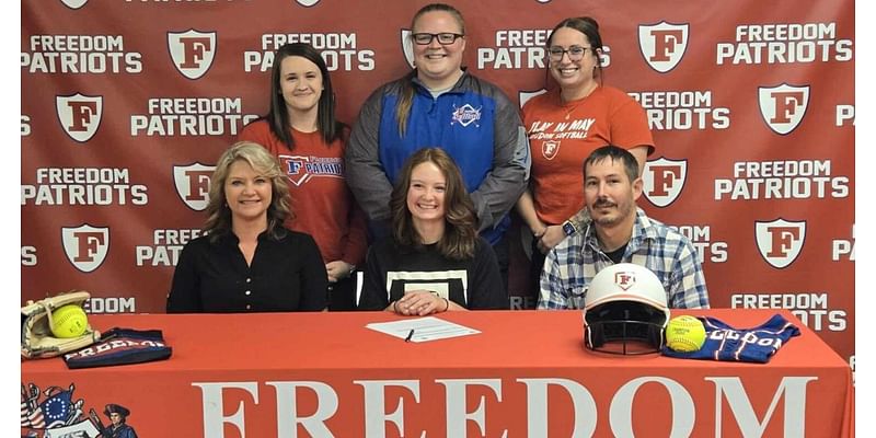 Freedom’s Kadance Ward signs with Catawba Valley CC for softball