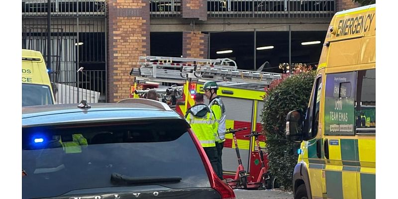 Town centre car park closed after car crash