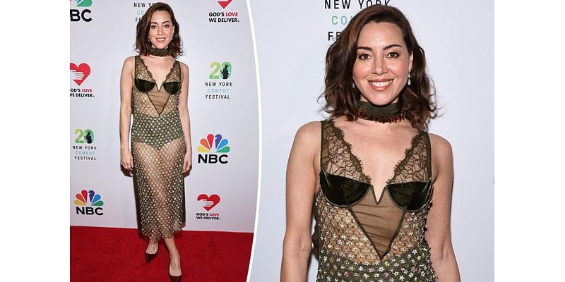 Aubrey Plaza smolders in see-through Gucci dress at Joan Rivers tribute gala