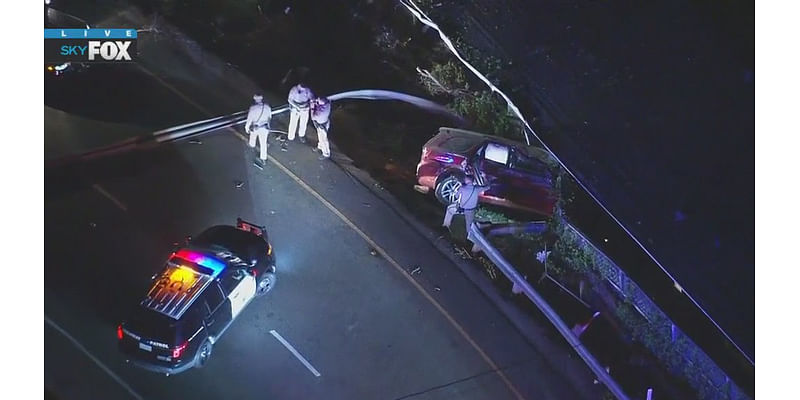 Pursuit suspect crash-lands on roof of Culver City home