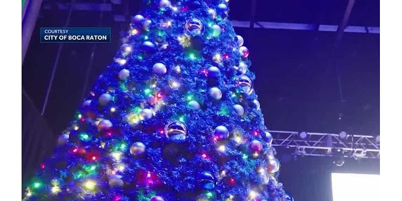 Boca Raton holiday tree lighting ceremony at Mizner Park Amphitheater