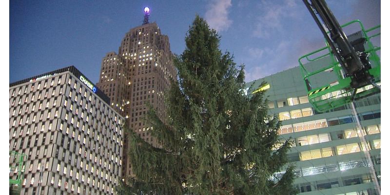 Preparations underway before annual Christmas tree lightning in downtown Detroit