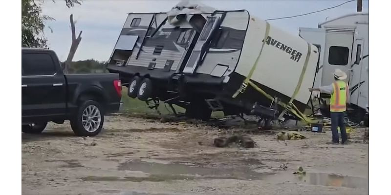 'The house started shaking': Fast-moving storms, high winds in North Texas blow over RVs, destroyed trees