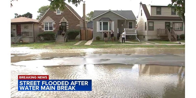 Street flooded after water main break in Belmont Heights