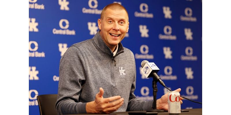 New Kentucky coach Mark Pope shows off letterman-style jacket at media day