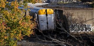 Removal of train cars after derailment in Queensgate