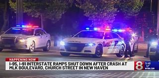 Crash closes Interstate 95 and 91 ramps in New Haven