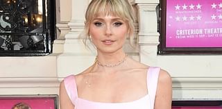 X Factor star Diana Vickers channels Gwyneth Paltrow in a sweeping pink satin gown at the press launch for her musical based on the Goop founder's infamous skiing incident court case