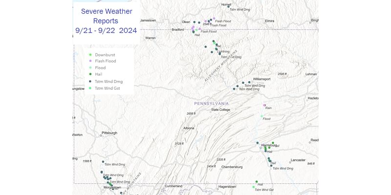 Several reports of damage in central Pa. after weekend storm