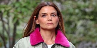 Katie Holmes steps out in a puffer jacket and rocks a monogrammed tote as she enjoys a fall stroll in NYC... after sending daughter Suri off to college