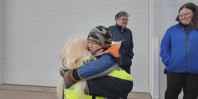 Boy reunites with first responders who helped him