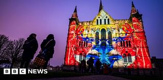 Newspaper in the West: Cathedral light display wows onlookers