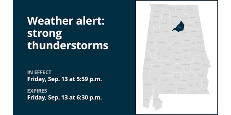 Penny-sized hail forecast with thunderstorms in Blount County Friday