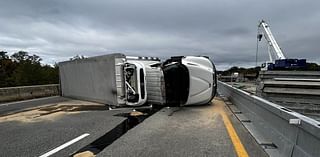 Mass Pike reopened after truck rollover, hazardous material spill in Westboro - Boston News, Weather, Sports