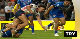 England v Samoa: Herbie Farnworth muscles through to score try