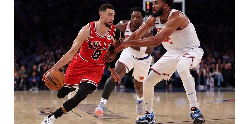 LaVine scores 31 points, White hits winning free throws and Bulls outlast Knicks 124-123