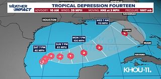 Tropical Depression 14 forms in Gulf of Mexico, expected to head to Florida