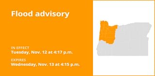 Flood advisory issued for Oregon until early Wednesday evening