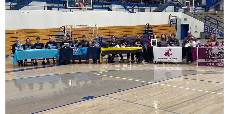 Stevens, Spearfish athletes celebrate National Letter of Intent Day