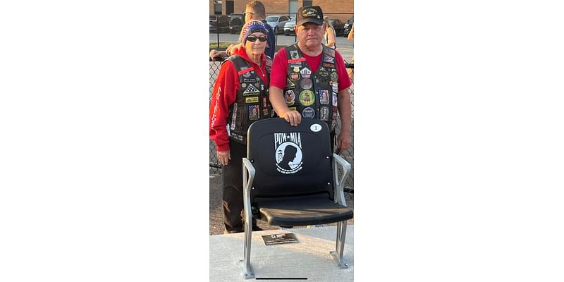 Motorcyclists install Midview stadium seat in memory of prisoners of war