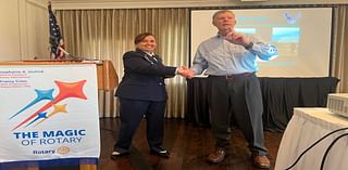 Air Force Colonel Jessica “Jaguar” Guarini speaking at the Rotary Club of Ardmore