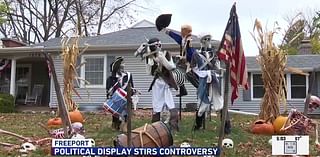 Freeport residents call for controversial political display to be taken down