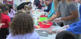 Leeds Elementary School harvests crops from school garden