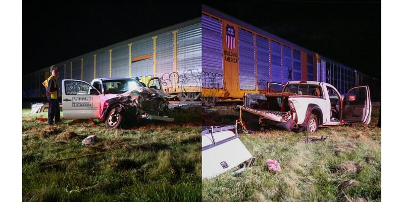 Driver escapes uninjured after vehicle-train crash in Marengo