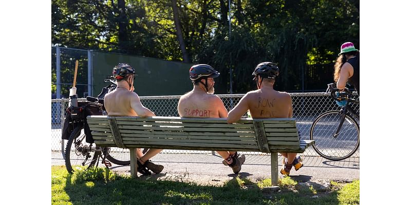 The famous naked bike ride pedals on unofficially in Portland this year