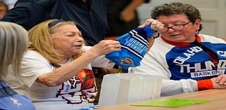 See photos as Thunder Player Ajay Mitchell calls Thanksgiving Bingo for seniors